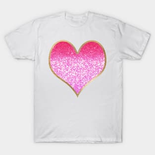 Heart - golden bright pink gradient T-Shirt